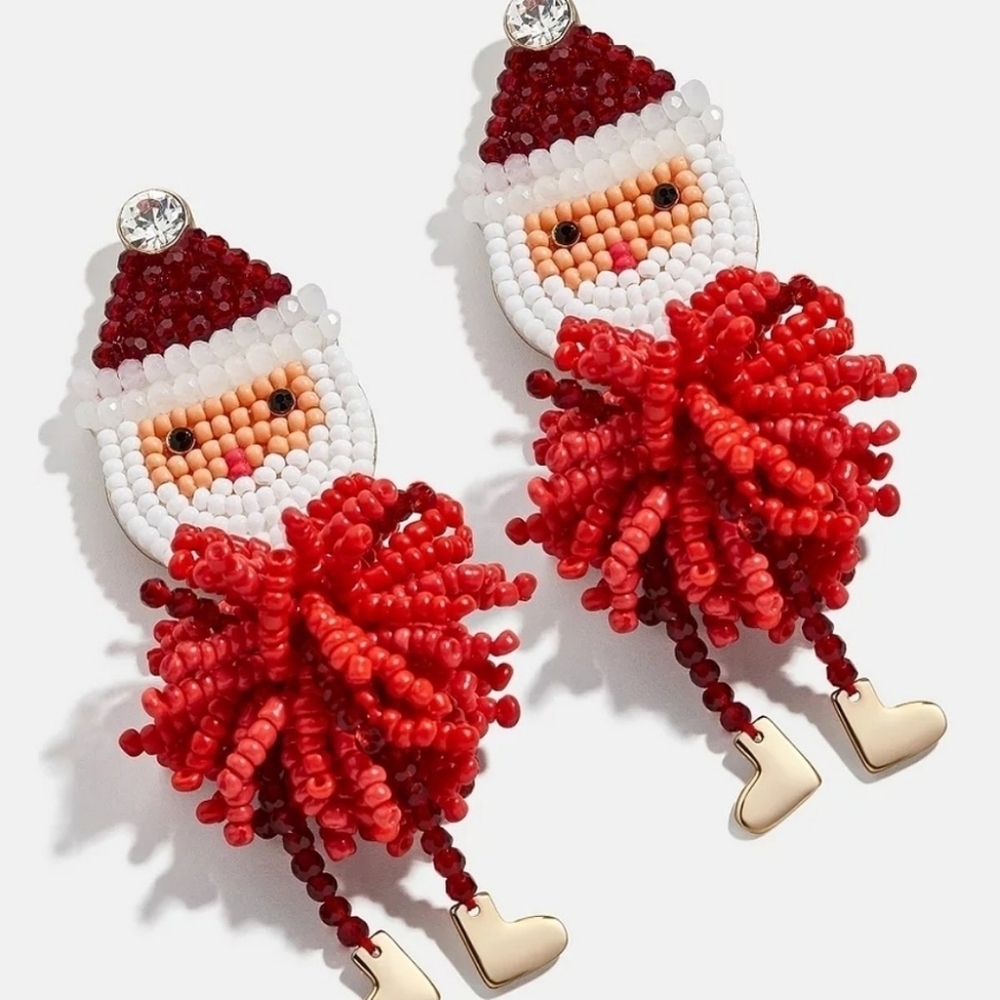 Beaded Earrings Santa /Snowman